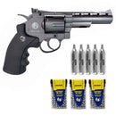 Revólver de Pressão CO2 701 Full Metal Preto 4.5mm 6 Tiros